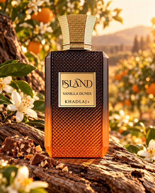 Island Vanilla Dunes Extrait de Parfum de Khadlaj – paisaje inspirado en sus notas