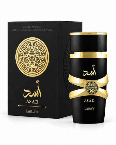 Asad Eau de Parfum de Lattafa – frasco con caja