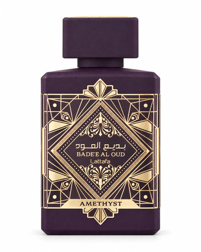 Badee Al Oud Amethyst Eau de Parfum de Lattafa – frasco de frente