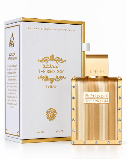 The Kingdom Men Eau de Parfum de Lattafa – frasco con caja