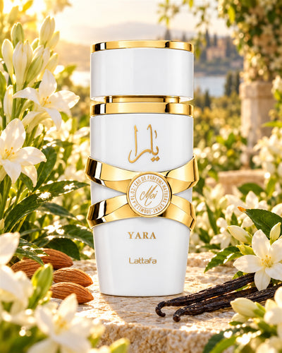 Yara Moi Eau de Parfum de Lattafa – paisaje inspirado en sus notas