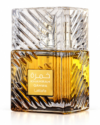 Khamrah Qahwa Eau de Parfum de Lattafa – frasco de frente