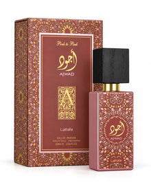 Ajwad Pink To Pink Eau de Parfum de Lattafa – frasco con caja