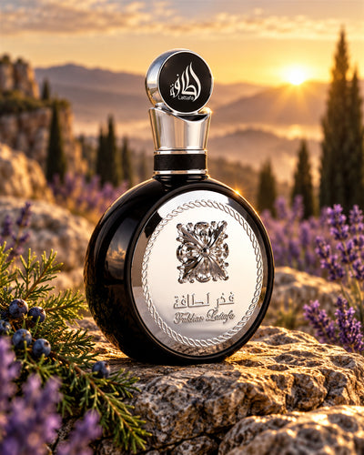 Fakhar Spray Eau de Parfum de Lattafa – paisaje inspirado en sus notas