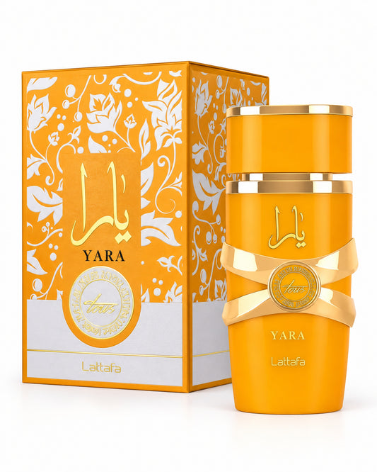 Yara Tous Eau de Parfum de Lattafa – frasco con caja