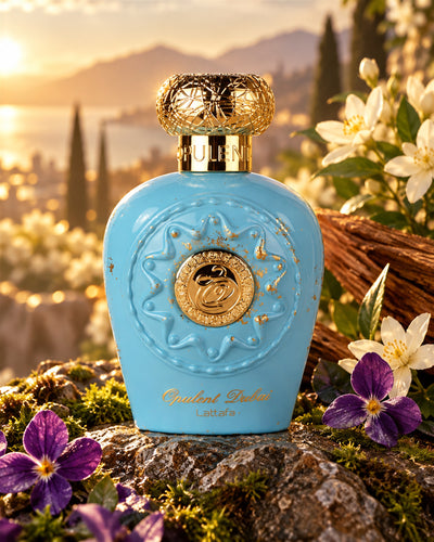 Opulent Dubai Eau de Parfum de Lattafa – paisaje inspirado en sus notas
