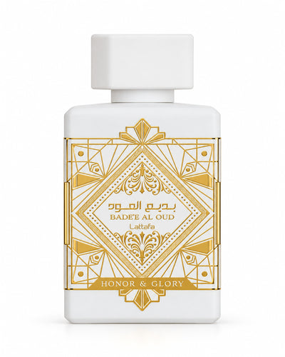 Badee Al Oud Honor & Glory Eau de Parfum de Lattafa – frasco de frente