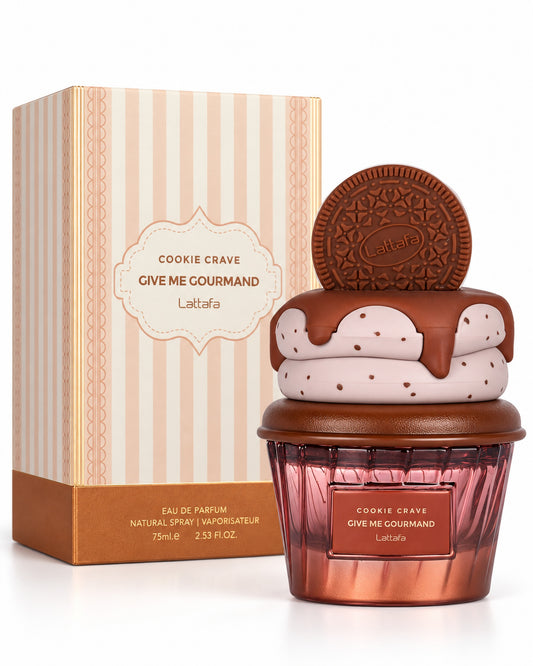 Cookie Crave Eau de Parfum de Lattafa – frasco con caja