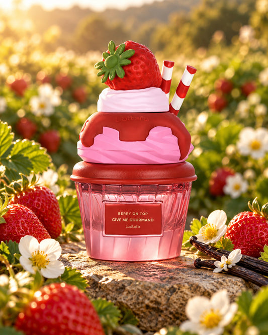 Berry On Top Eau de Parfum de Lattafa – paisaje inspirado en sus notas