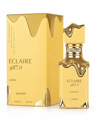 Eclaire Banoffi Eau de Parfum de Lattafa – frasco con caja