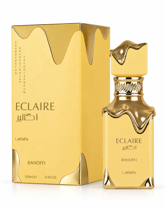 Eclaire Banoffi Eau de Parfum de Lattafa – frasco con caja