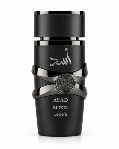 Asad Elixir Eau de Parfum de Lattafa – frasco de frente