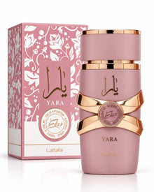 Yara Elixir Eau de Parfum de Lattafa – frasco con caja