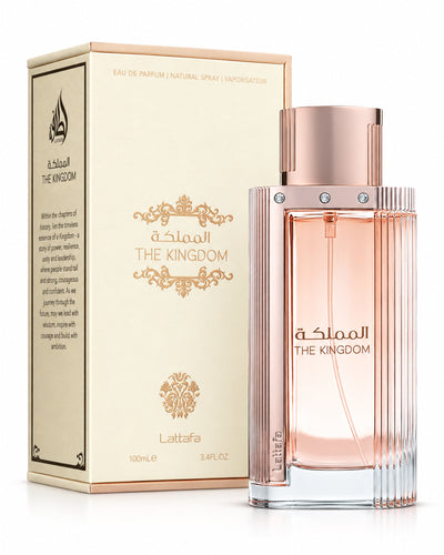 The Kingdom for Women Eau de Parfum de Lattafa – frasco con caja