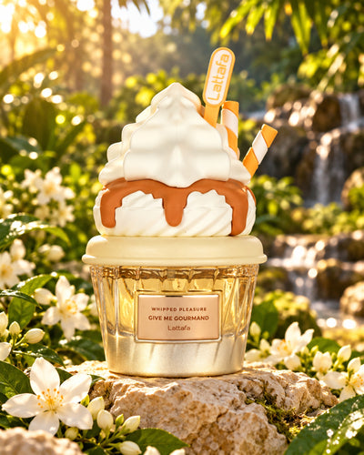 Whipped Pleasure Eau de Parfum de Lattafa – paisaje inspirado en sus notas