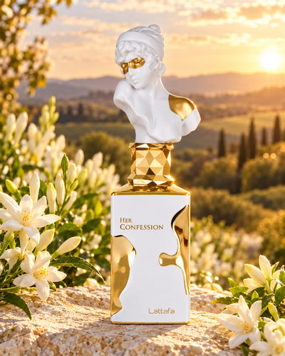 Her Confession Eau de Parfum de Lattafa – paisaje inspirado en sus notas