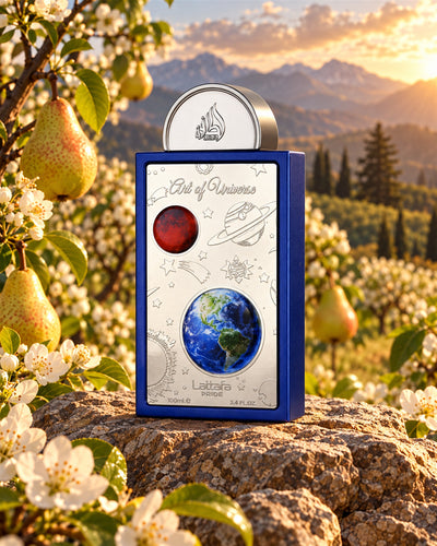 Art of Universe Eau de Parfum de Lattafa – paisaje inspirado en sus notas
