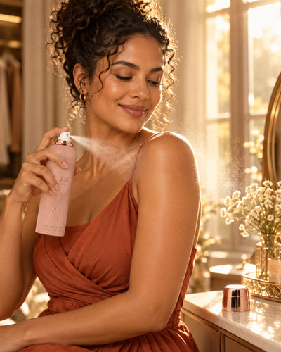 Haya Body Spray de Lattafa – modelo con el perfume