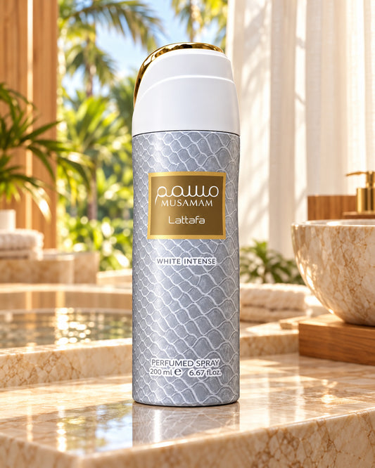 Musamam White Intense Body Spray de Lattafa – ambientación
