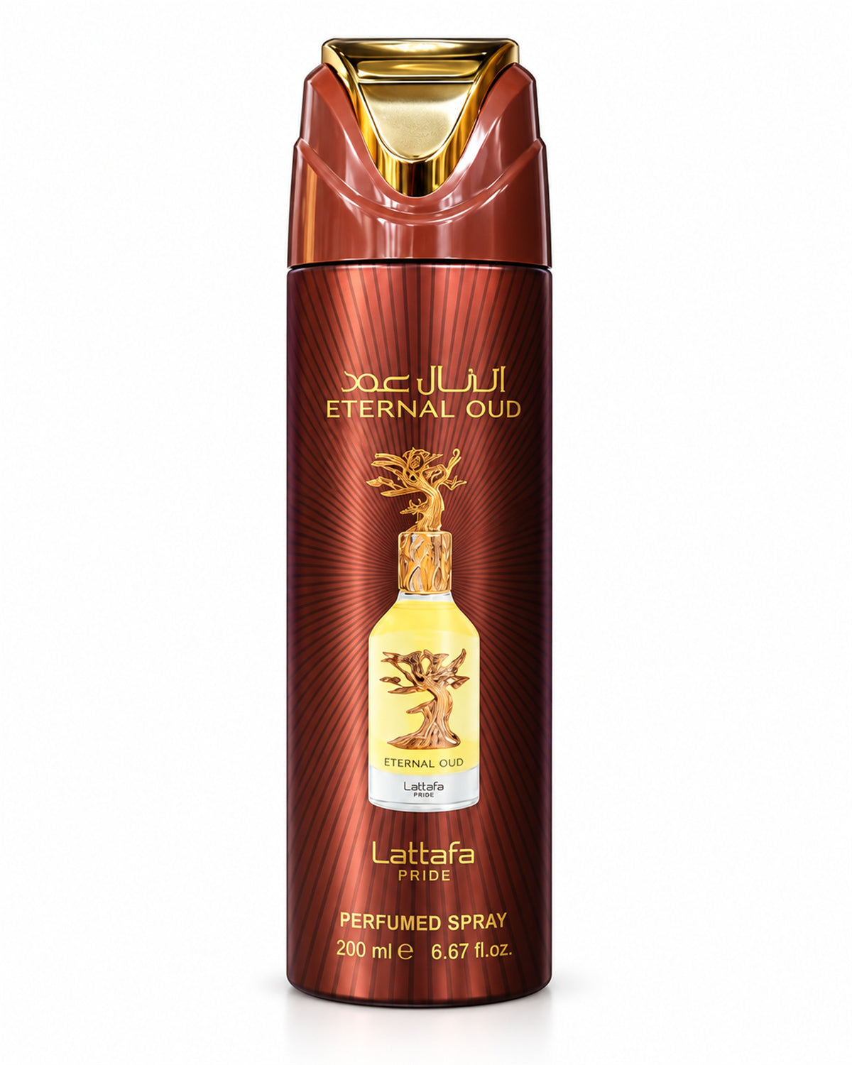 Eternal Oud Body Spray de Lattafa – frasco de frente