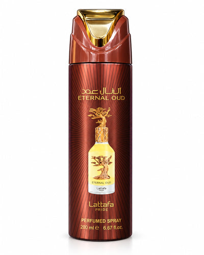 Eternal Oud Body Spray de Lattafa – frasco de frente