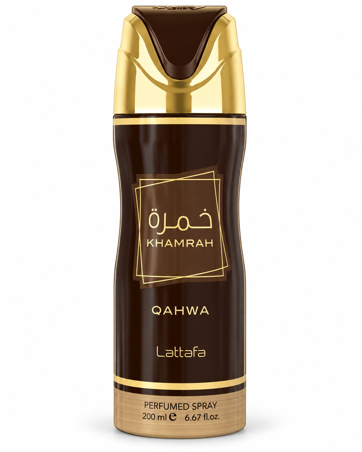 Khamrah Qahwa Body Spray de Lattafa – frasco de frente