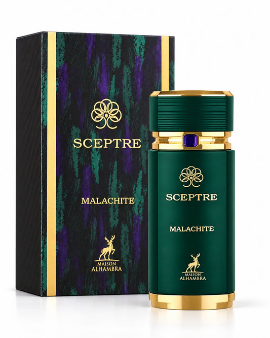 Sceptre Malachite Eau de Parfum de Maison Alhambra – frasco con caja