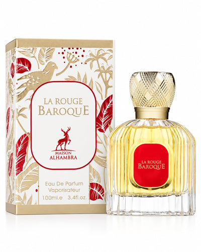 La Rouge Baroque Eau de Parfum de Maison Alhambra – frasco con caja