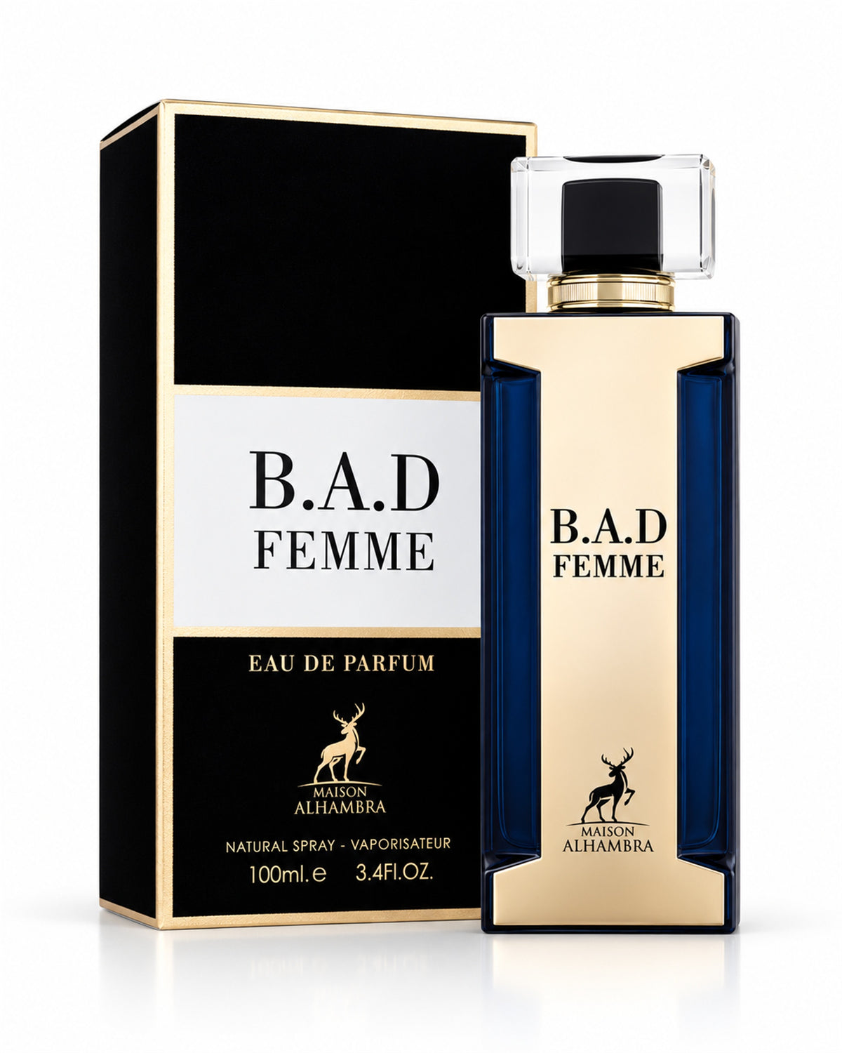 B.A.D. Femme Eau de Parfum de Maison Alhambra – frasco con caja