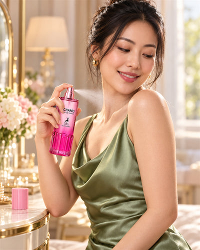 Chants Body Mist de Maison Alhambra – modelo con el perfume