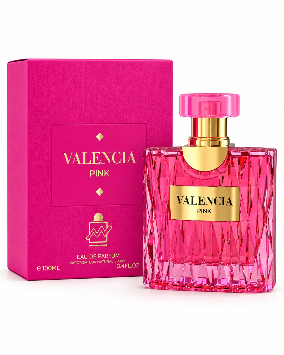 Valencia Pink Eau de Parfum de Milestone – frasco con caja