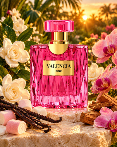 Valencia Pink Eau de Parfum de Milestone – paisaje inspirado en sus notas