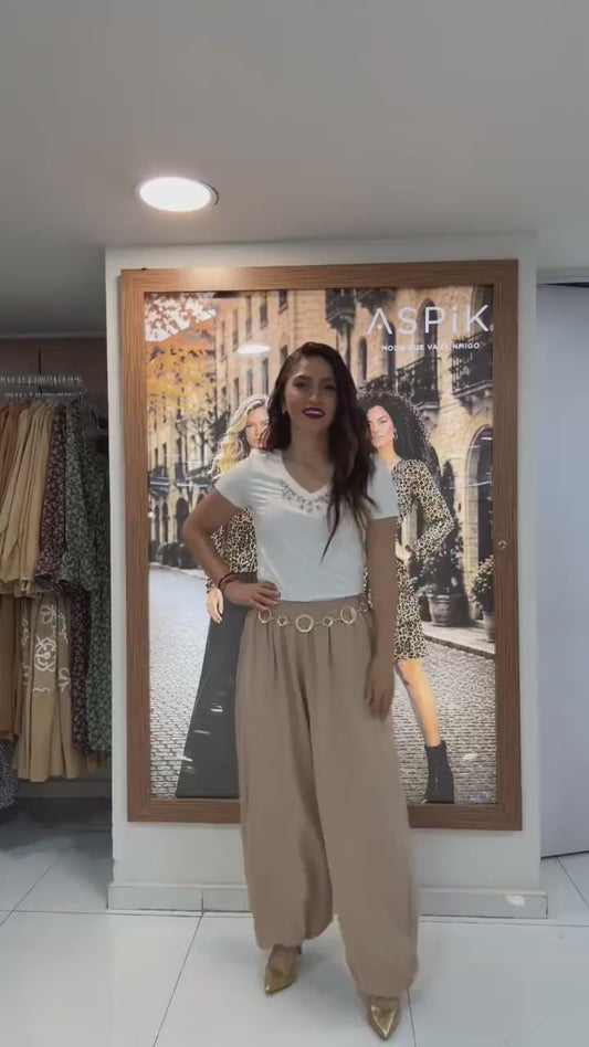 Pantalón Globo Cinturón Argollas – video