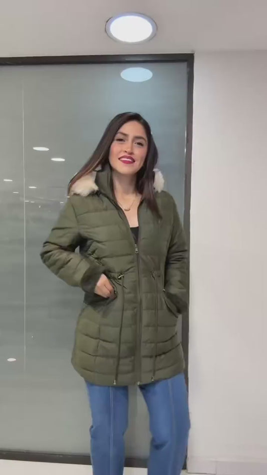 Chamarra Acolchada Capucha Pelo – video
