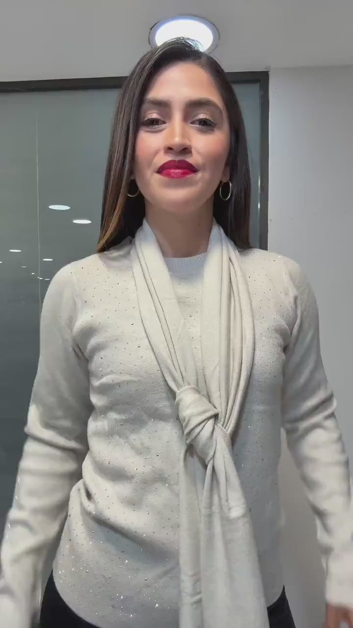 Cárdigan Estola Pompones – video