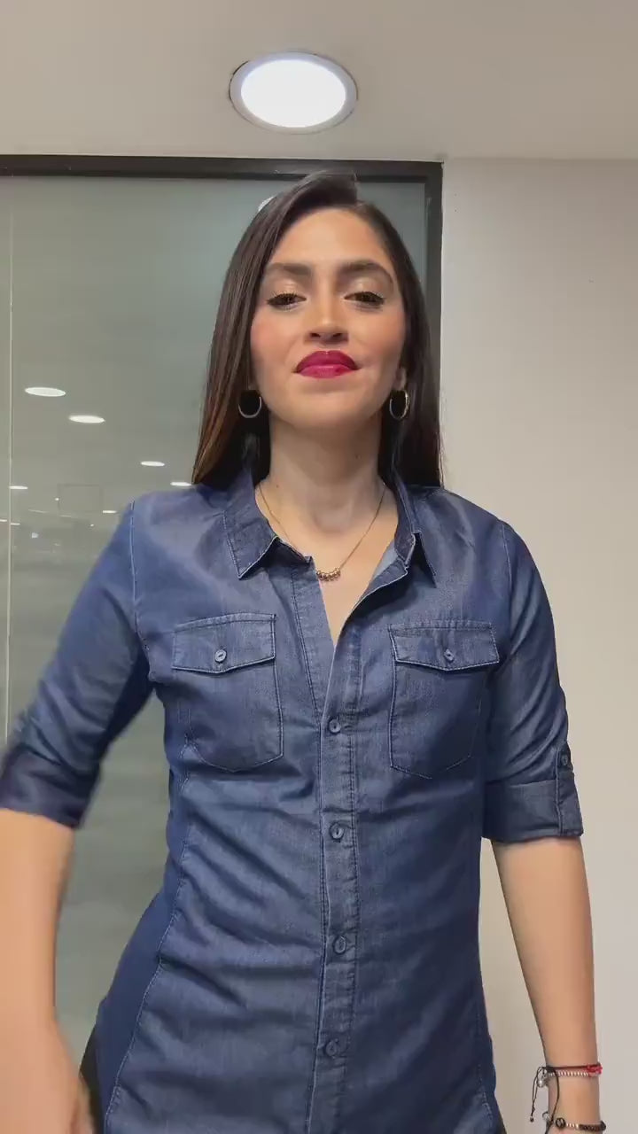 Camisa Mezclilla Paneles Laterales – video