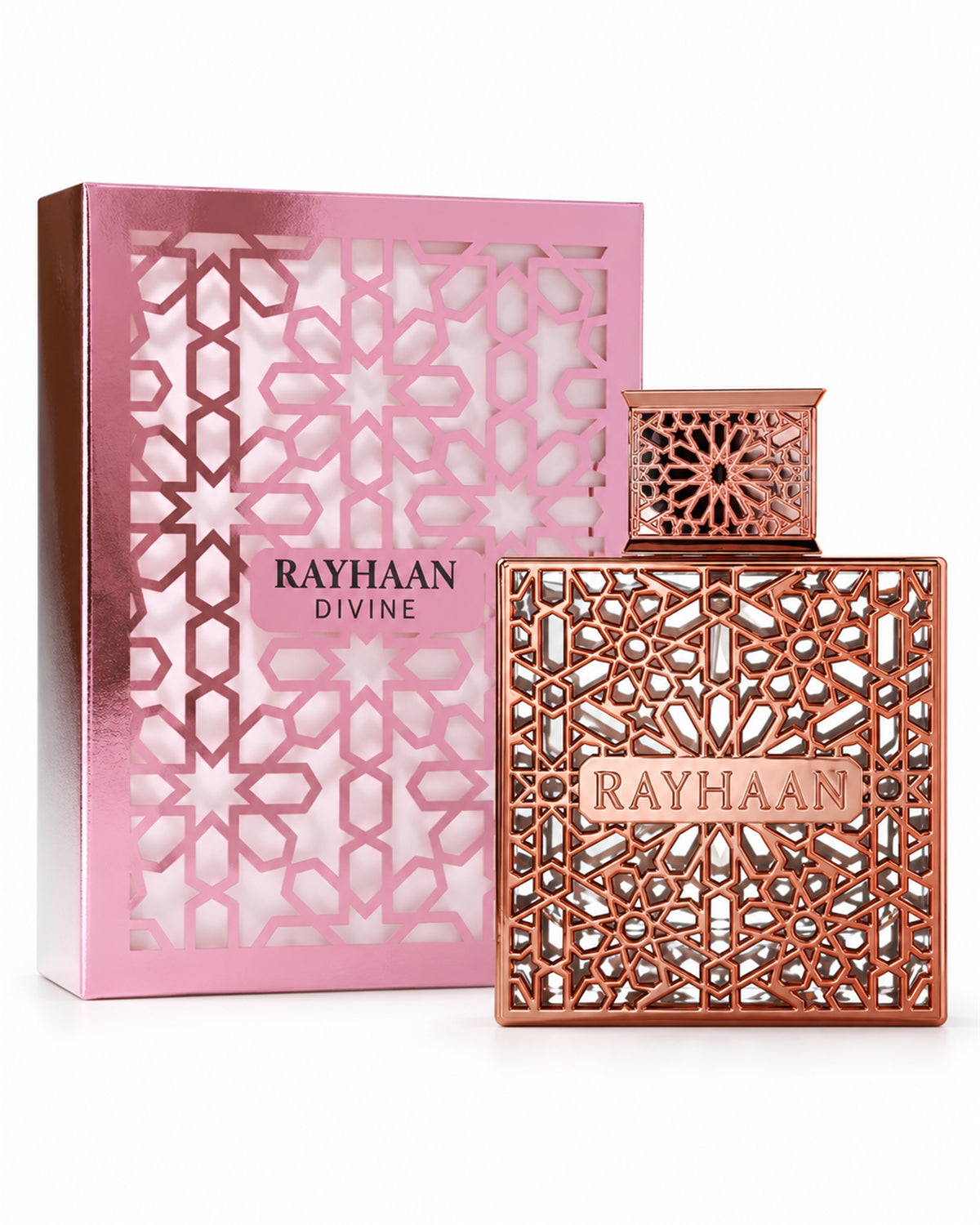 Divine Eau de Parfum de Rayhaan – frasco con caja