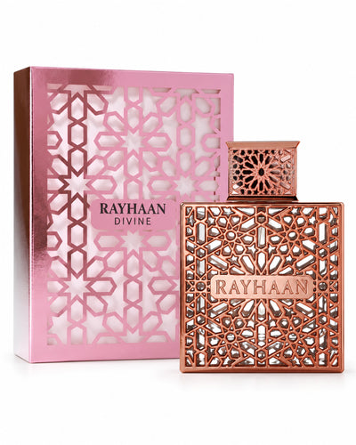 Divine Eau de Parfum de Rayhaan – frasco con caja
