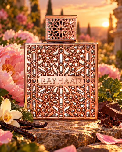 Divine Eau de Parfum de Rayhaan – paisaje inspirado en sus notas