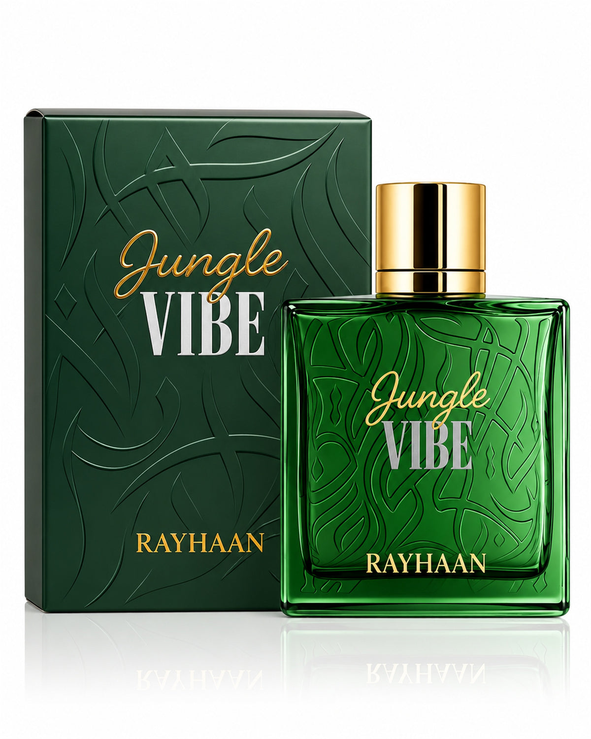 Jungle Vibe Eau de Parfum de Rayhaan – frasco con caja
