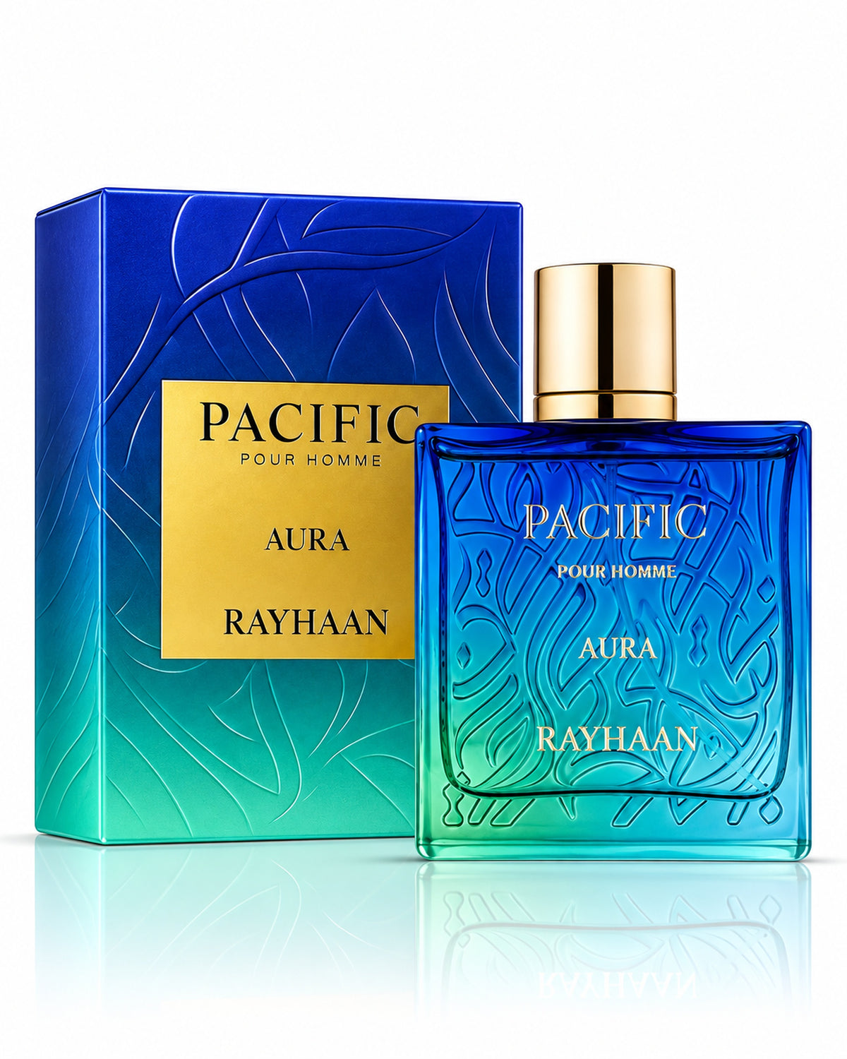 Pacific Aura Eau de Parfum de Rayhaan – frasco con caja