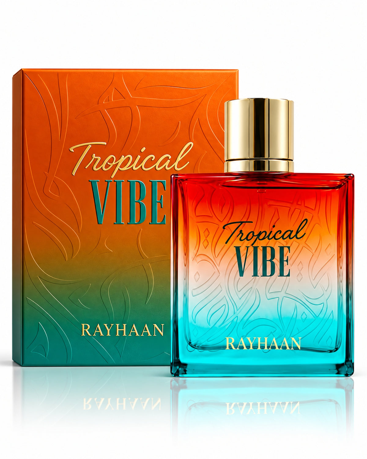Tropical Vibe Eau de Parfum de Rayhaan – frasco con caja